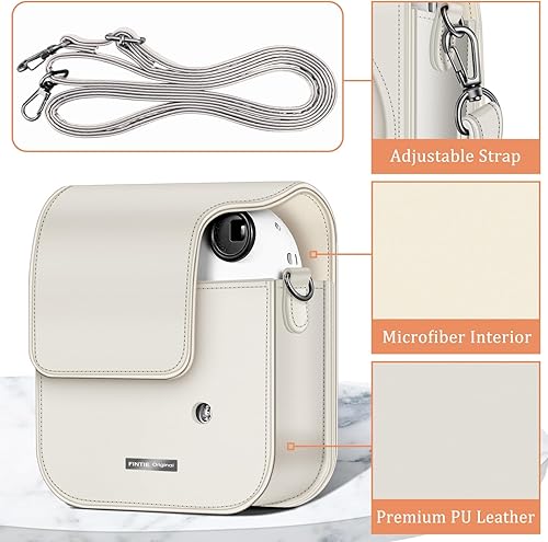 Miniatura 3 de Fintie Funda protectora para cámara instantánea Fujifilm Instax Mini 12  Funda de piel vegana premium con correa ajustable extraíble, Spring Bloom