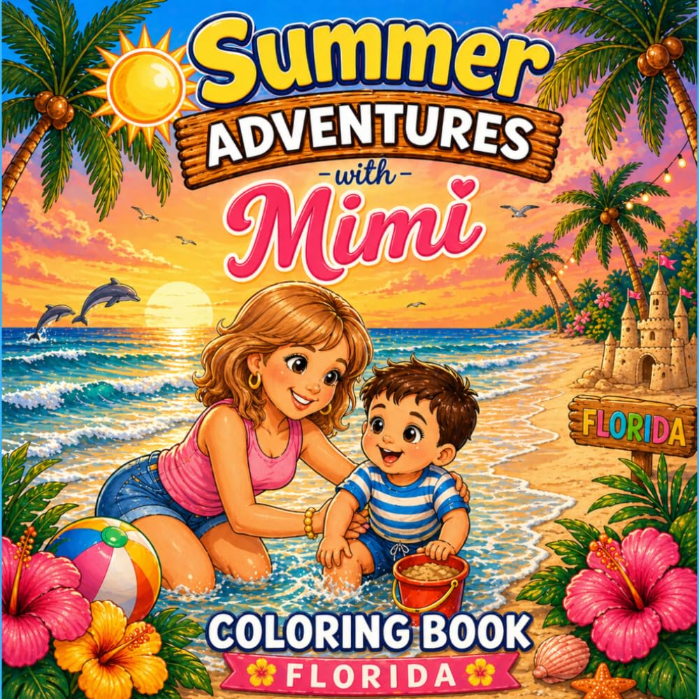 Summer Adventures with Mimi: A Florida Beach Adventure Coloring Book for Toddlers and Kids