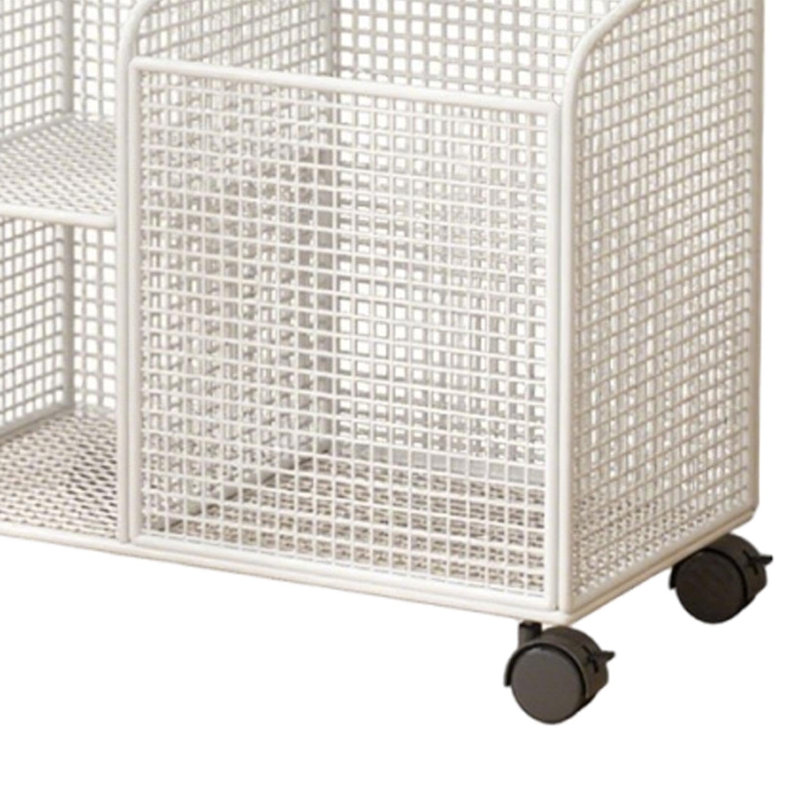 MERISHOPP Rolling Yoga Mat Storage Rack with Wheels Workout Organizer for Workout Room White | Sports Equipment | Outdoor Sports Gear | Exercise Gear-image-30