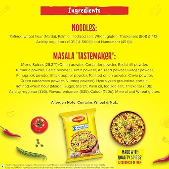 MAGGI 2-Minute Instant Masala Noodles, Iron Fortified, Made With Premium Spices (70g x40 pack)