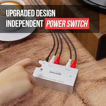 Jancane Phono Turntable Preamp, Phono Preamp for Turntable, Record Play, Phonograph Preamplifier with RCA Input, RCA/TRS Output, Phono Preamp with Power Switch and 12 Volt DC Adapter