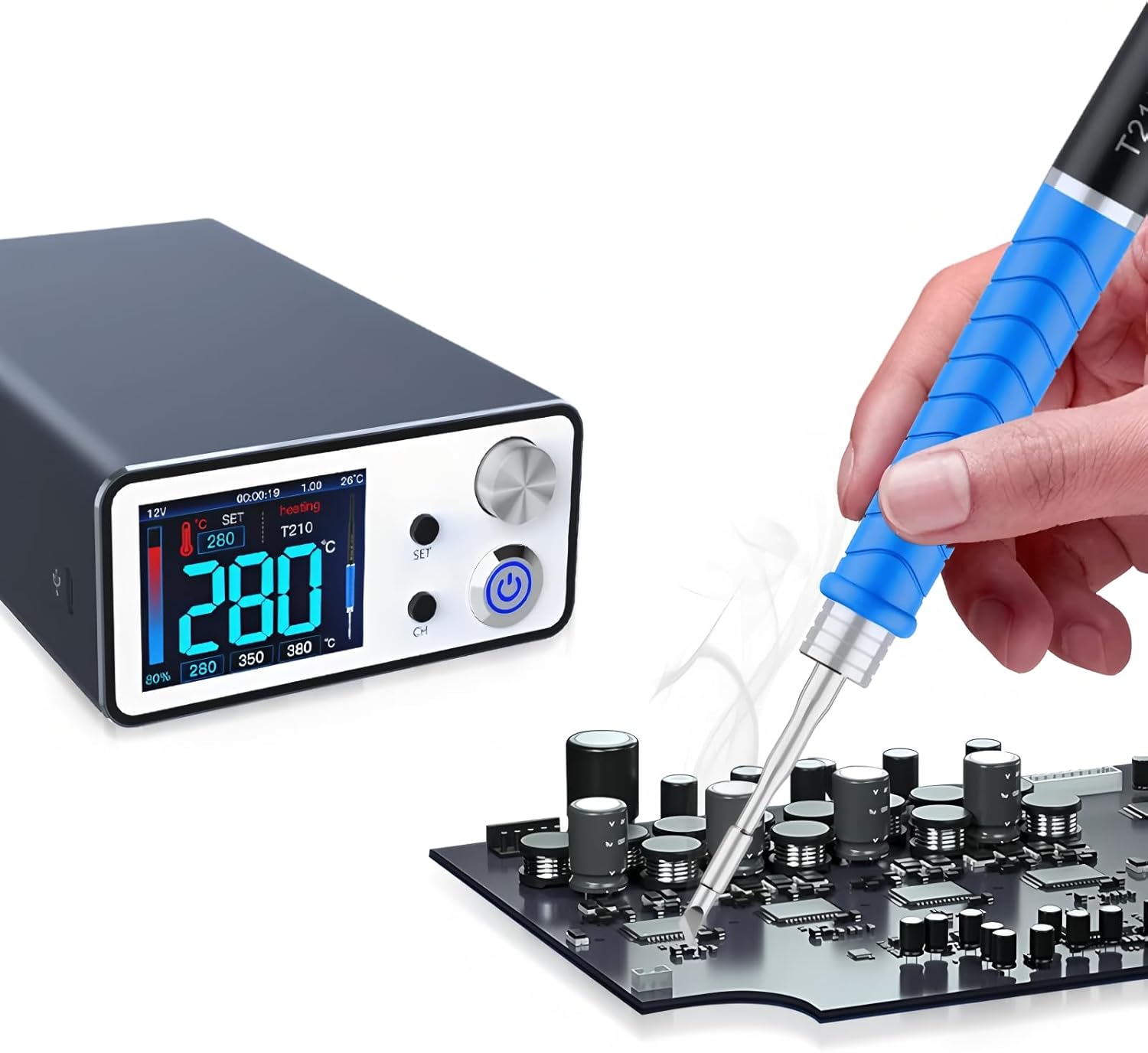 Compatible with Aixun T3B Intelligent Soldering Station With T115/T210 Series Handle Welding Iron Tips Electric Set for SMD BGA Repair(T3B-115-3Tips)