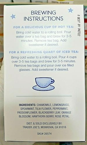 Trader Joe's Well Rested Herbal Tea 20 bolsitas de té