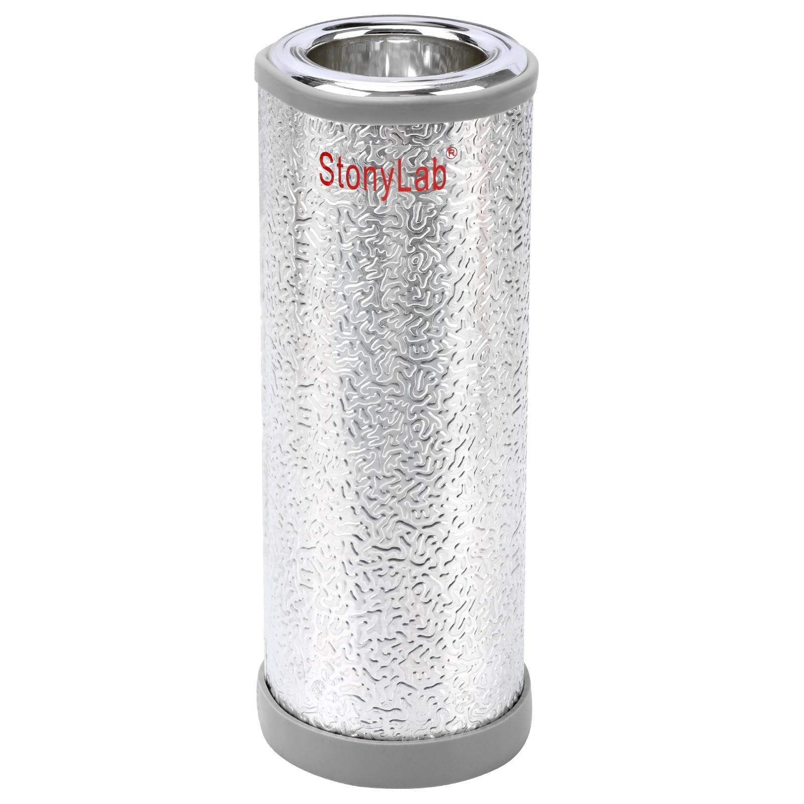 stonylab Butelka Dewar cylindryczna ze szkła borokrzemowego z aluminiową podstawą, 350 ml, głębokość wewnętrzna 200 mm, średnica wewnętrzna 60 mm, do laboratorium i ciekłego azotu