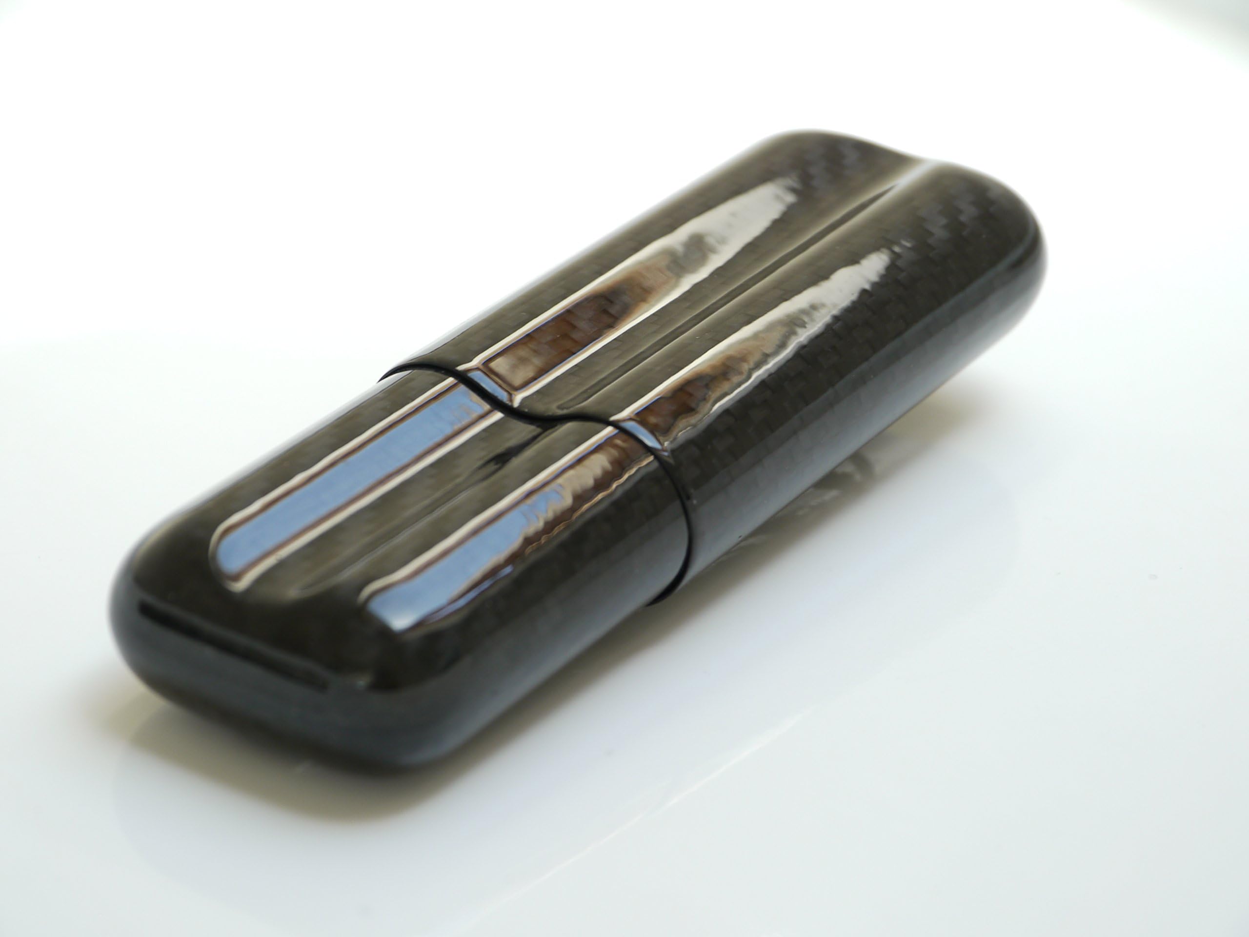 SPIRIT ADVENTURE REAL, 100% Carbon Fibre Cohiba 2 Finger Cigar Case Tube Holder Container Gift