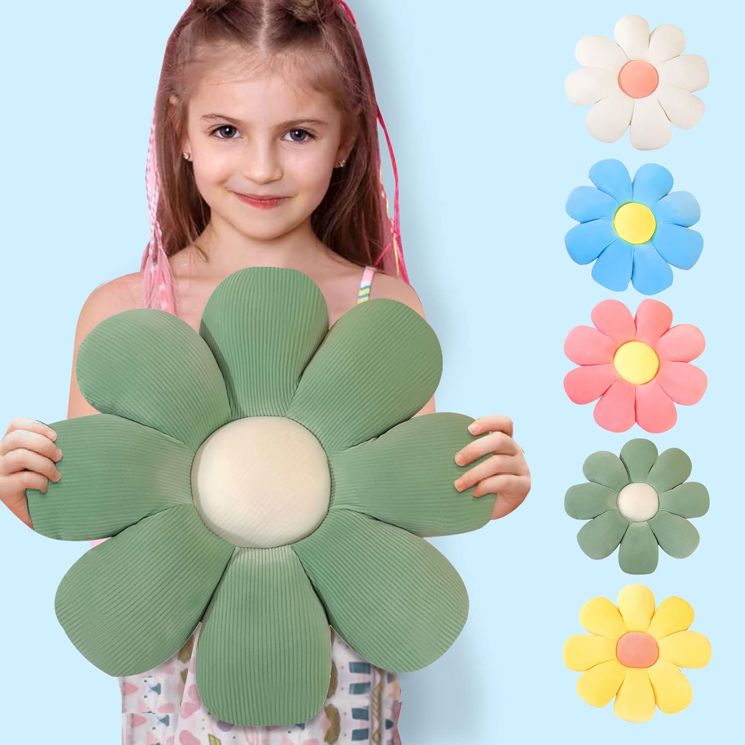 Decorative Pillows Flower Shaped Stuffed Plush Floor Cushion Throw