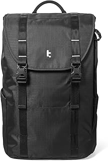 tomtoc Flap Laptop Backpack, Lightweight, Water-Resistant Casual Daypack, Durable Work-pack, Vintage Classic Rucksack for 13-16 Inch Laptop, perfect for Campus, Street, 22L