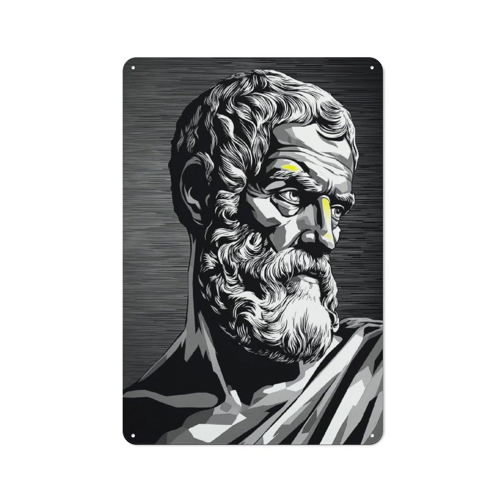 Junmoney Philosopher's Wisdom Ancient Thinker Portrai T -1 Vintage Tin Sign 30X20cm For Garden Room Or Summerhouse, A Housewarming Gift For Outdoor-Room Decor Collectors