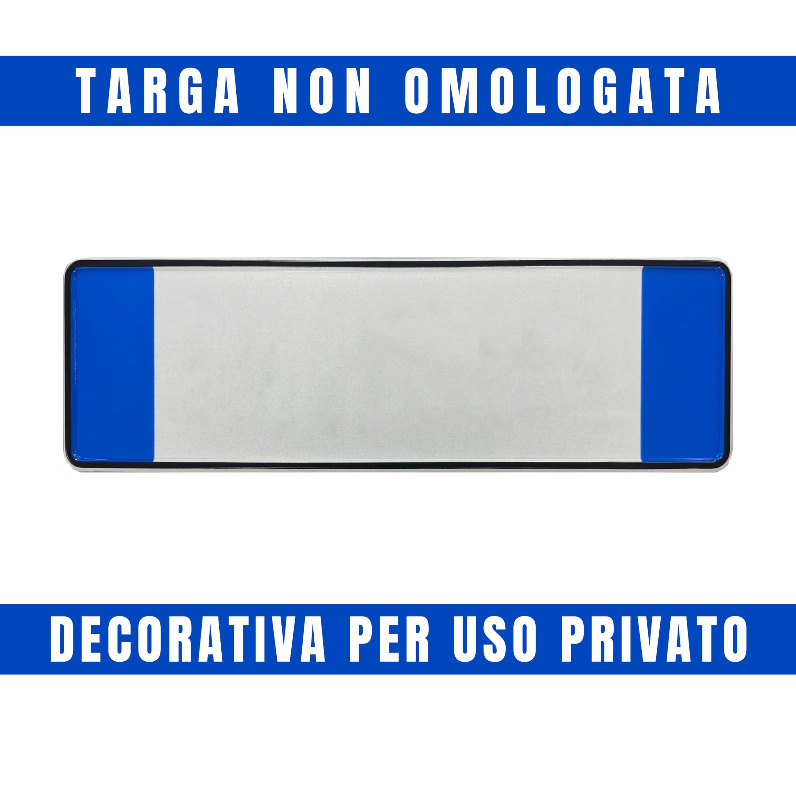 Targa Decorativa - Personalizzabile - Formato Modello Anteriore - in Alluminio Catarifrangente con Caratteri in Rilievo Battuto