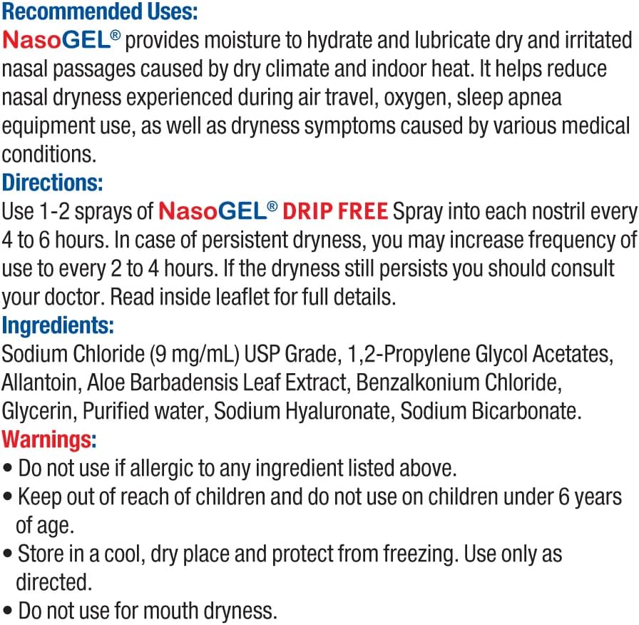 NeilMed Nasogel Drip Free Gel Spray, 1 Fluid Ounce : Health & Household