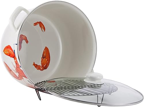 Miniatura 2 de Golden Rabbit Sopa esmaltada o olla de caldo, 18 cuartos de galón, langosta