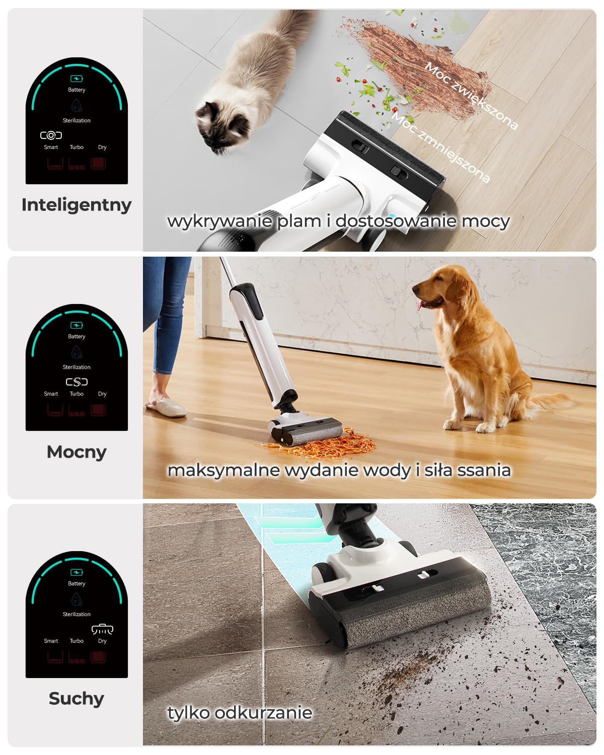uwant D100 All-in-One odkurzacz na mokro i sucho, 17000 Pa, czyszczenie krawędzi 2mm