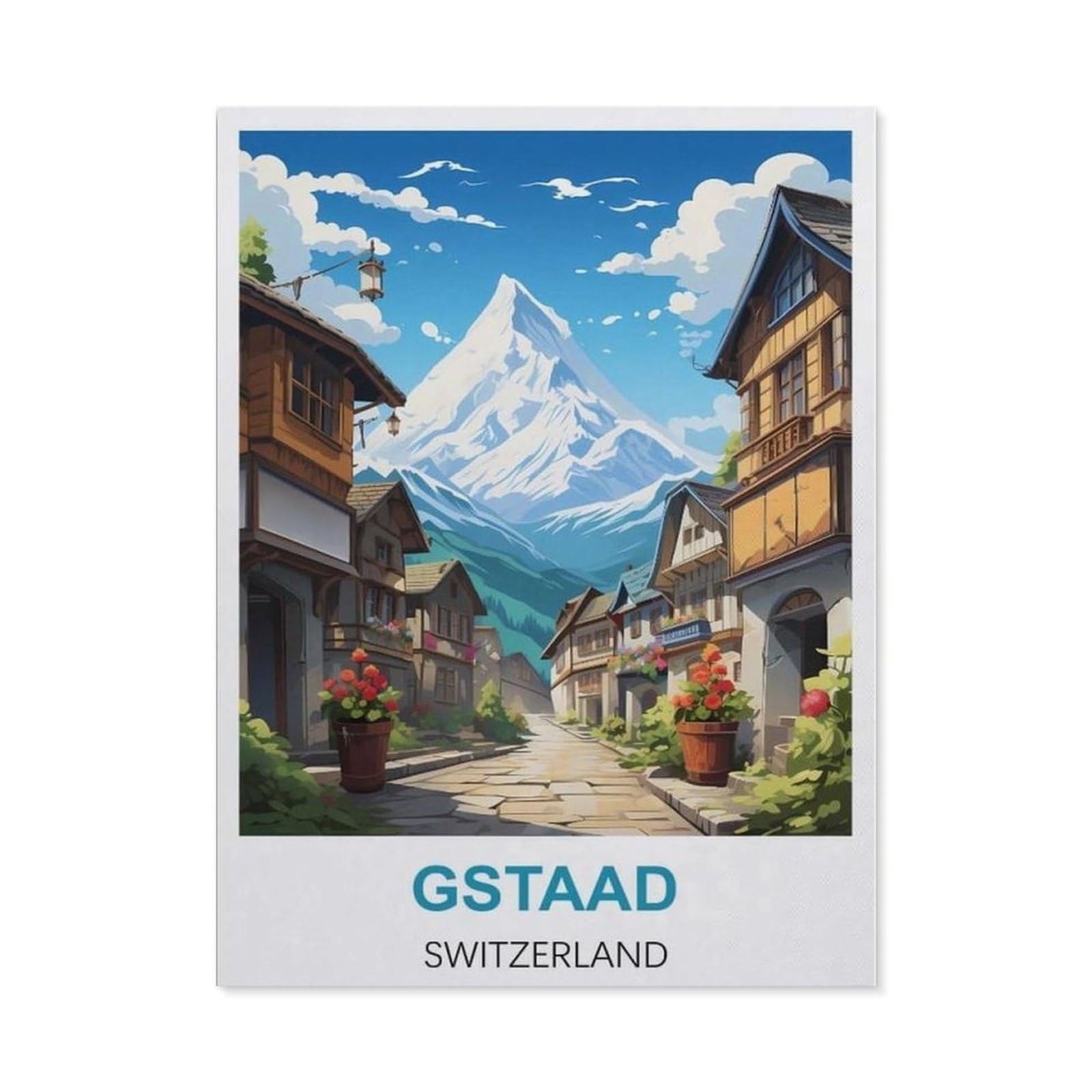 BEAYODKP Full Diamond 5D DIY Diamond Painting，Gstaad Switzerland