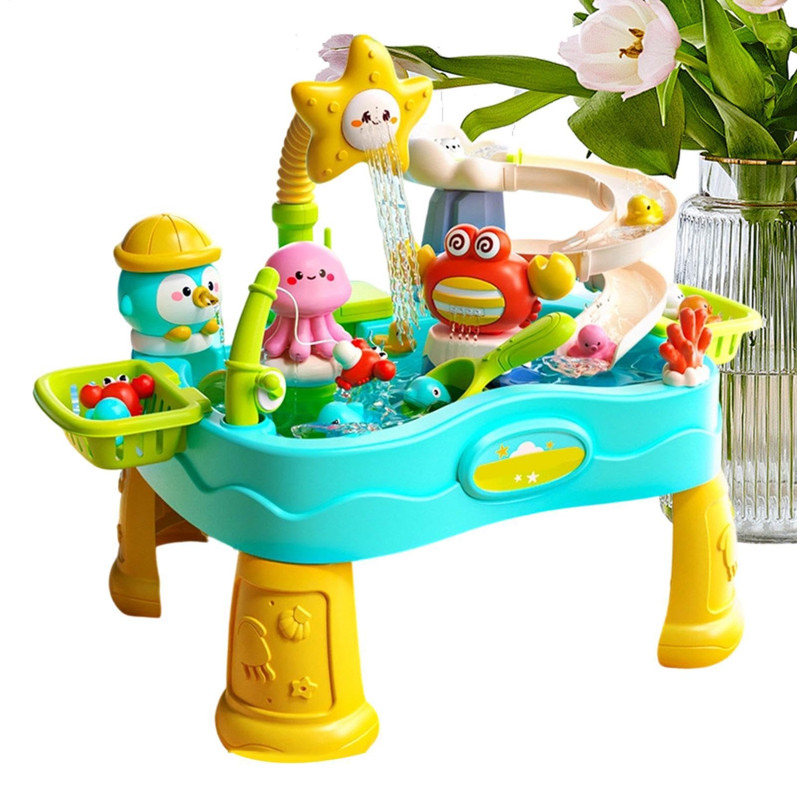Wasser-Spieltisch für Kinder Tragbarer verstellbarer Sommerspielzeug mit | Outdoor Wasser Tisch Sensorik Spielset für Garten, Pool, , Terrasse, Balkon, Rasen, Wiese