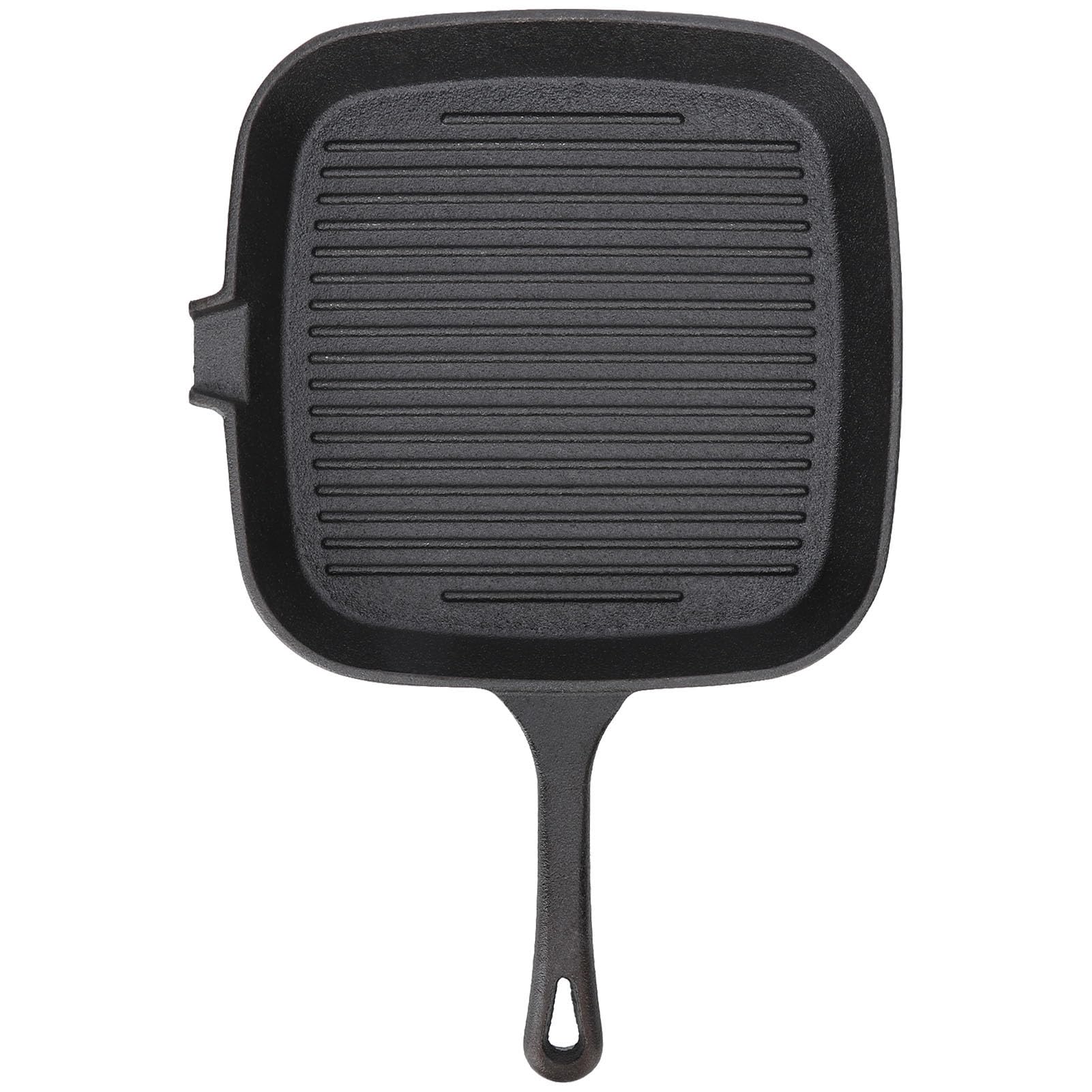 Akozon Padella per Griglia - Padella in Ghisa Antiaderente con Manico Resistente Al Calore Rapida Conduzione del Calore - Ideale per Friggere Bistecche, Pancetta e Verdure Nella di Casa (22 cm)