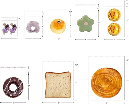 Miniatura 4 de Bolsas de celofán autosellantes de 3 x 4 pulgadas, 300 bolsas pequeñas transparentes autoadhesivas para violonchelo, 2 mil, pequeñas bolsas de