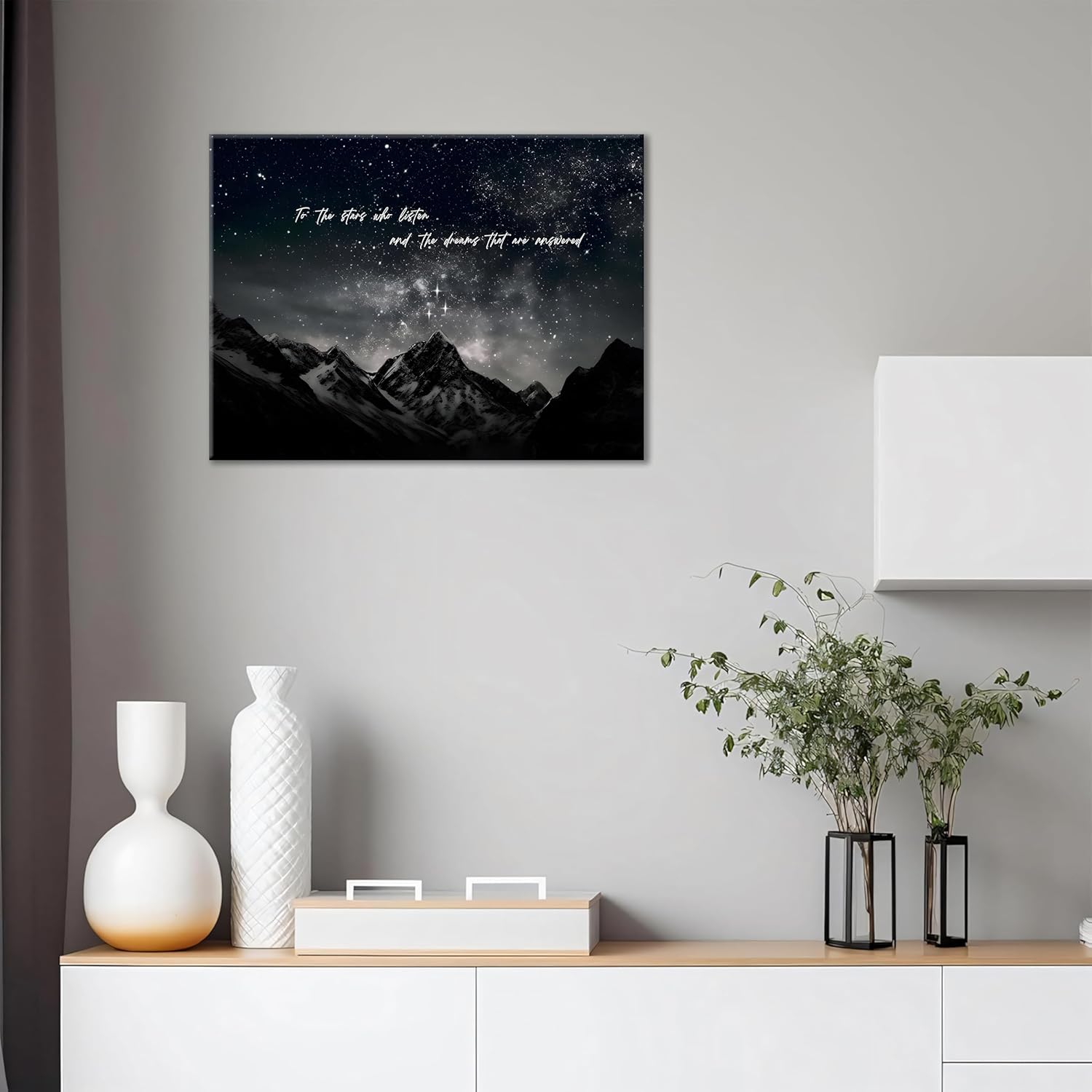 Framed Fantasy Books Canvas Wall art To The Stars Who Listen Merchandise Room Wall Decor Prints For Bookish Gifts, City Of Starlight Poster For Library Can Be Hung Directly 16x24in