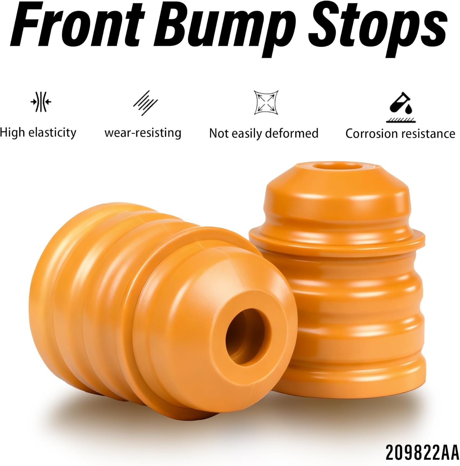 Front Bump Stops, Suspension Strut Bumpers Compatible with Chevy 2007-2014 Silverado Tahoe Yukon Escalade, 2007-2013 Suburban Sierra Avalanche (Pack of 2)