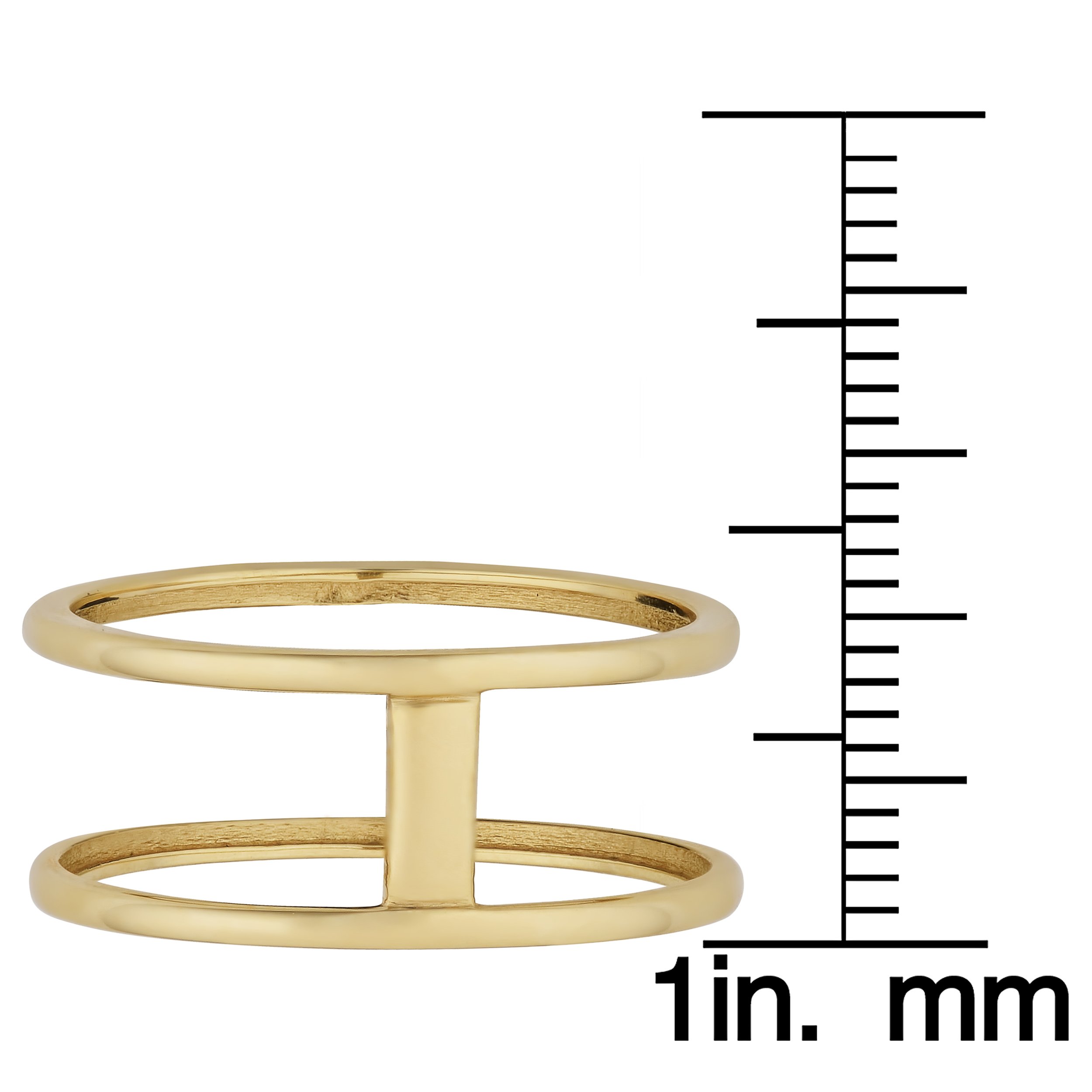 10 K Amarillo Oro Barra Doble Anillo