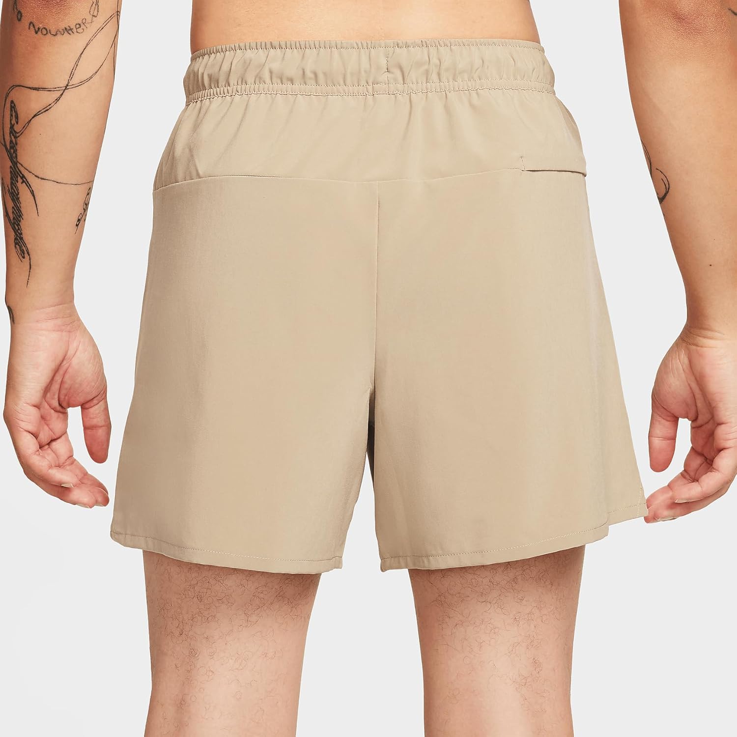 Nike Unlimited Men's Dri-FIT 5" Unlined Versatile Shorts (Khaki/Black/Khaki, DV9336-247) Size Large