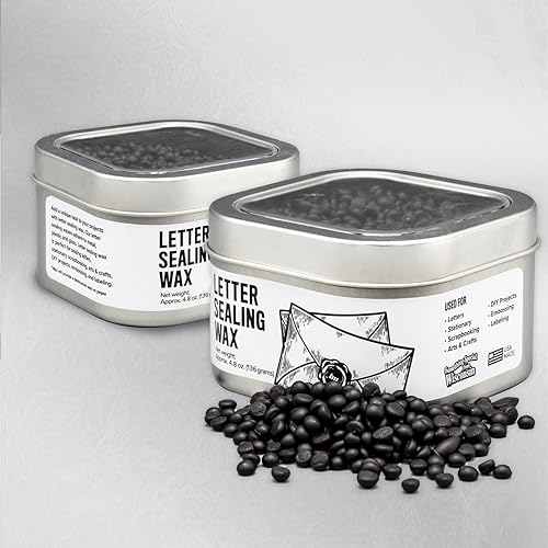 Miniatura 5 de Blended Waxes, Inc. - Cera de sellado de letras - Cuentas de cera, se adhiere al papel, metal, plástico y vidrio - 4.8 oz (negro)