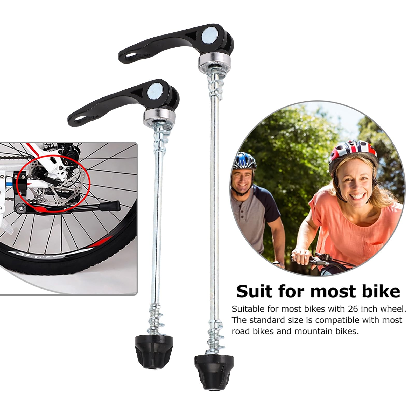 Sgancio Rapido 24 Ruota per Bici 9mm Spiedo 2 Pezzi Mountain Bike Asse 142mm 135mm 180mm Freno a Disco 150mm