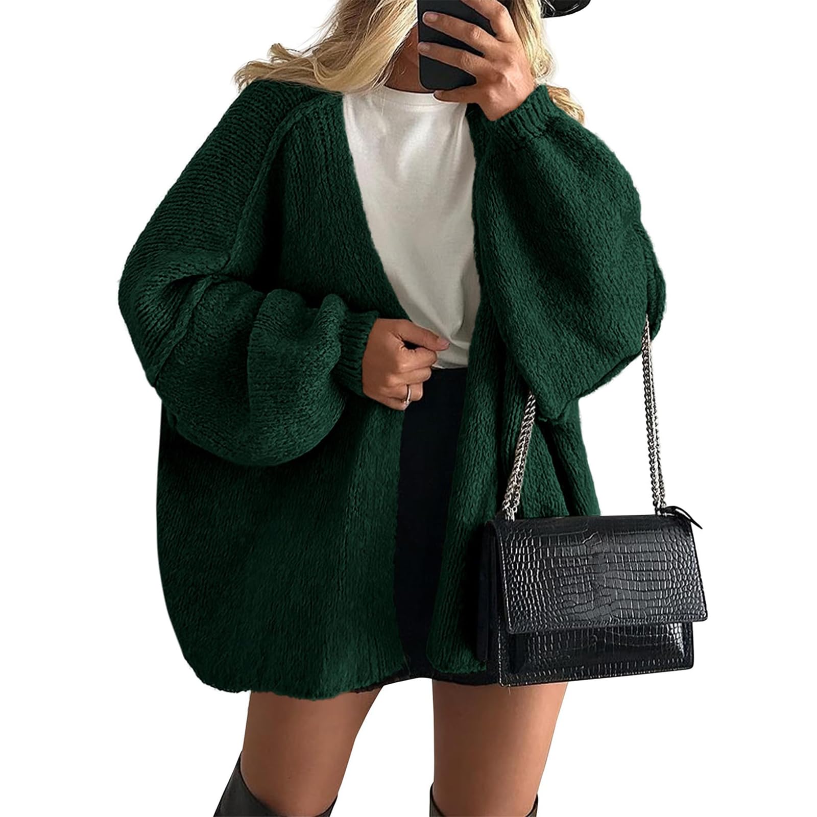 Womens Cardigan Sweaters Oversized Knit Open Front Long Sleeve Sweater Coat Chunky Knit Loose Casual Outerwear