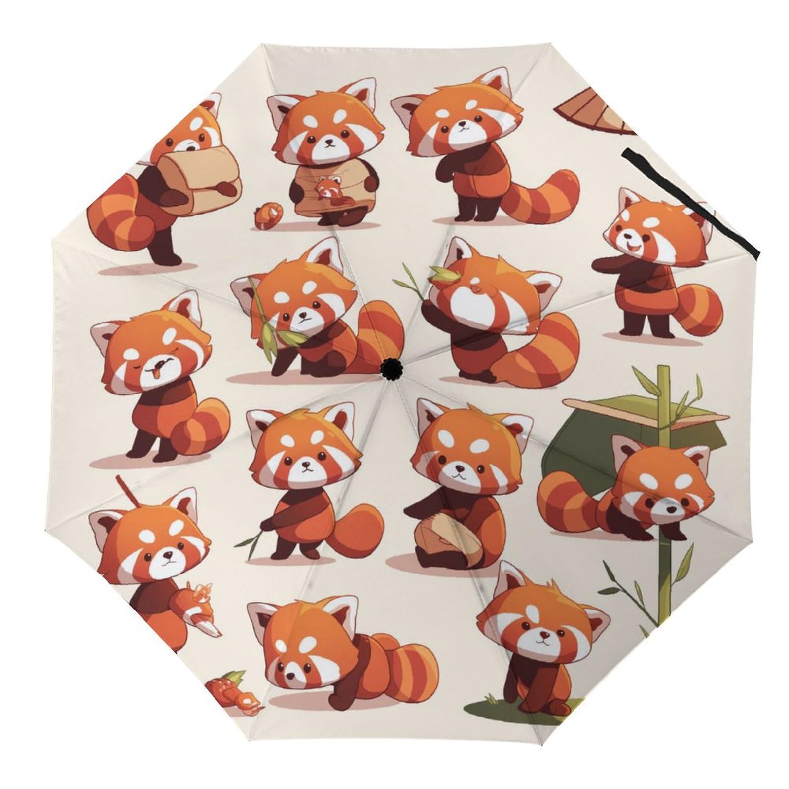 Tilivyx Multi4 Umbrellas Red Panda Animal Set Automatic Folding Umbrella Uv Sunscreen Umbrellas Portable Umbrella
