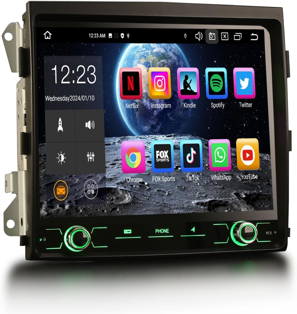 Erisin 8.4 inch Android 10.0 Double Din Car Stereo Radio with Sat Nav for Porsche Cayenne Bluetooth CarPlay Android Auto Wifi OBD2 RDS DSP 4G DVR Split-Screen Head Unit【8-Core 4GB RAM+64GB ROM】