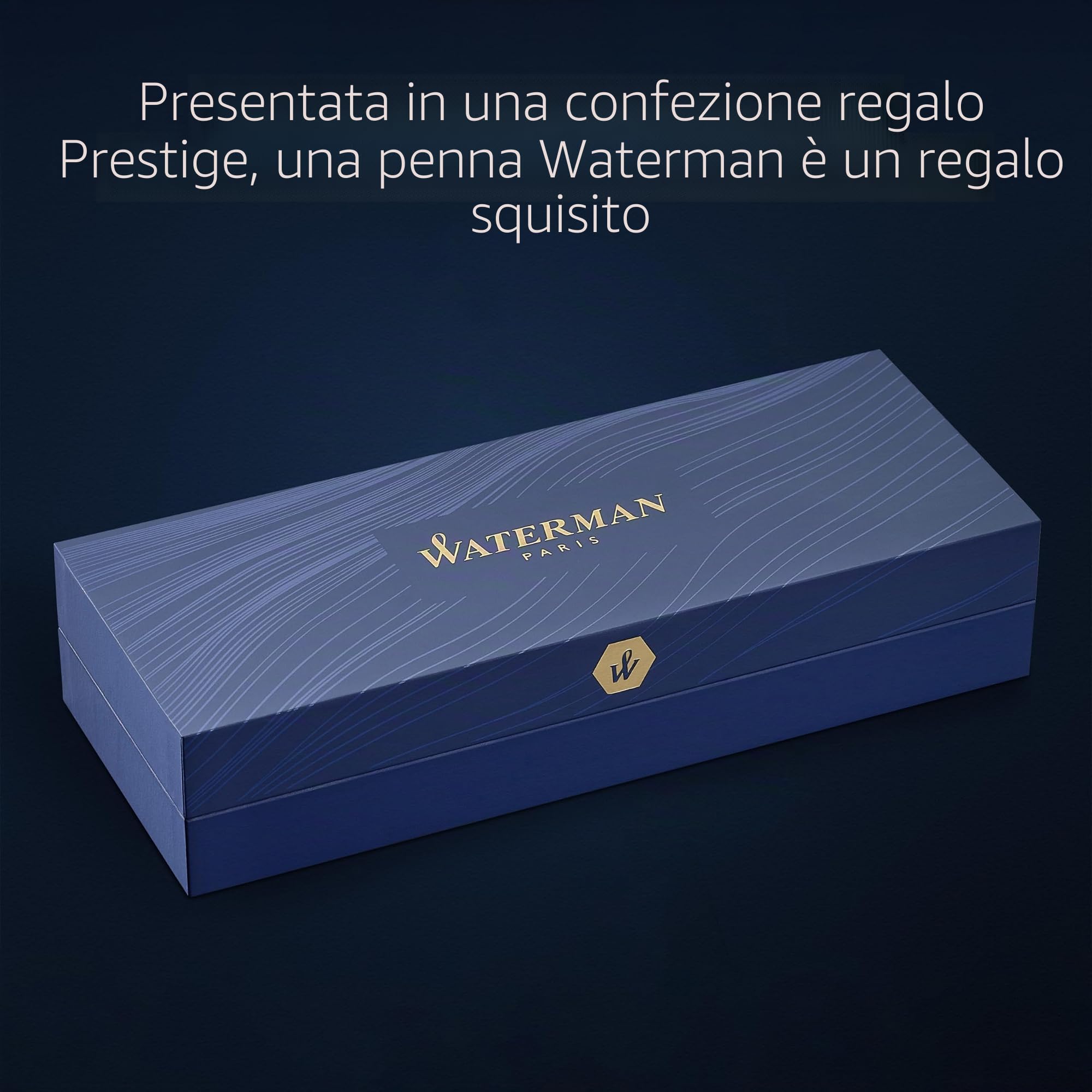 Waterman Expert penna a sfera | laccatura nera e metallo con puntale dorato e cappuccio cesellato | punta media | confezione regalo