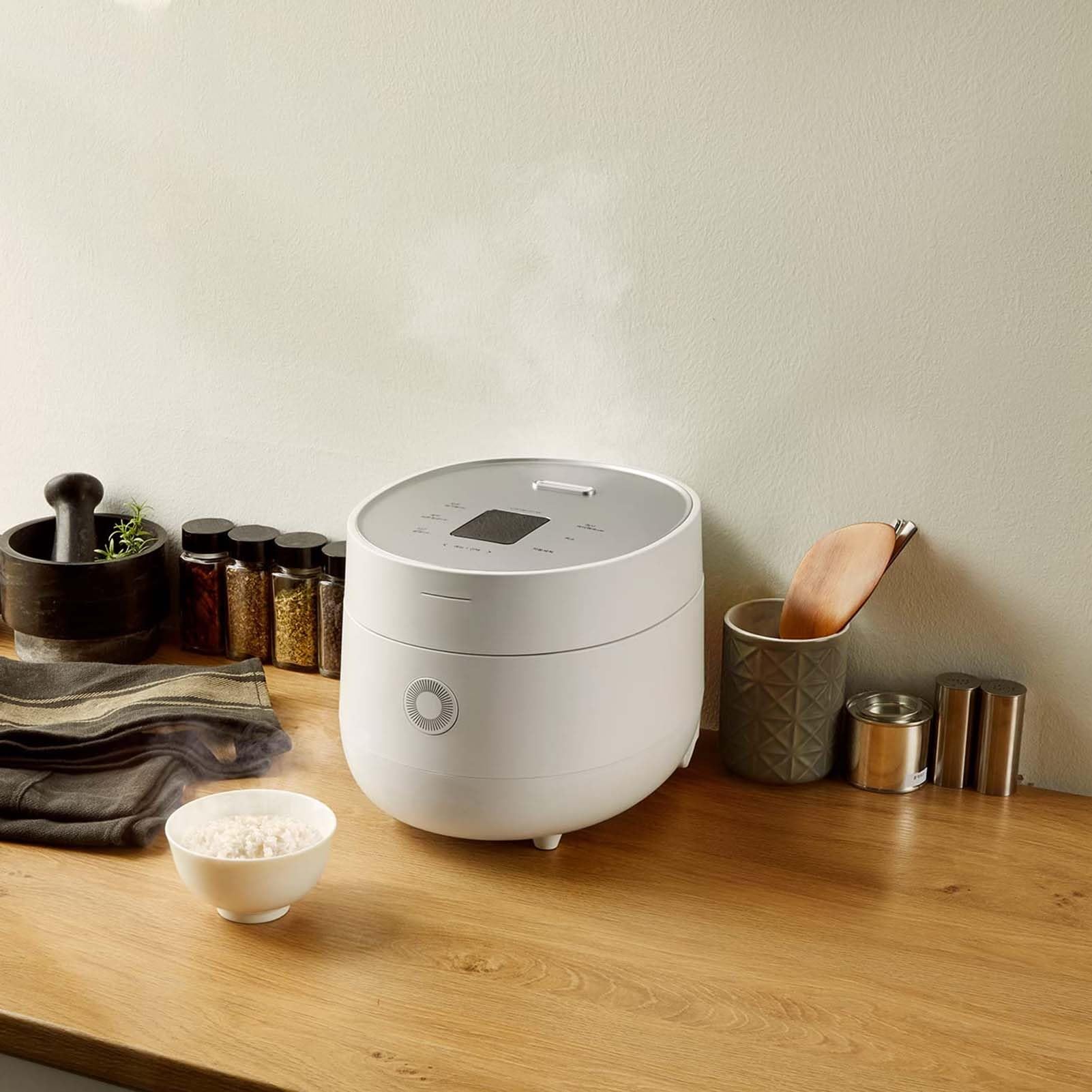 THEGA Cuociriso da 6 Tazze – Pentola Cuociriso, 13 Opzioni di Menu: Quinoa, Avena, Riso Integrale E Altro, Touch Screen, Pentola Interna Antiaderente