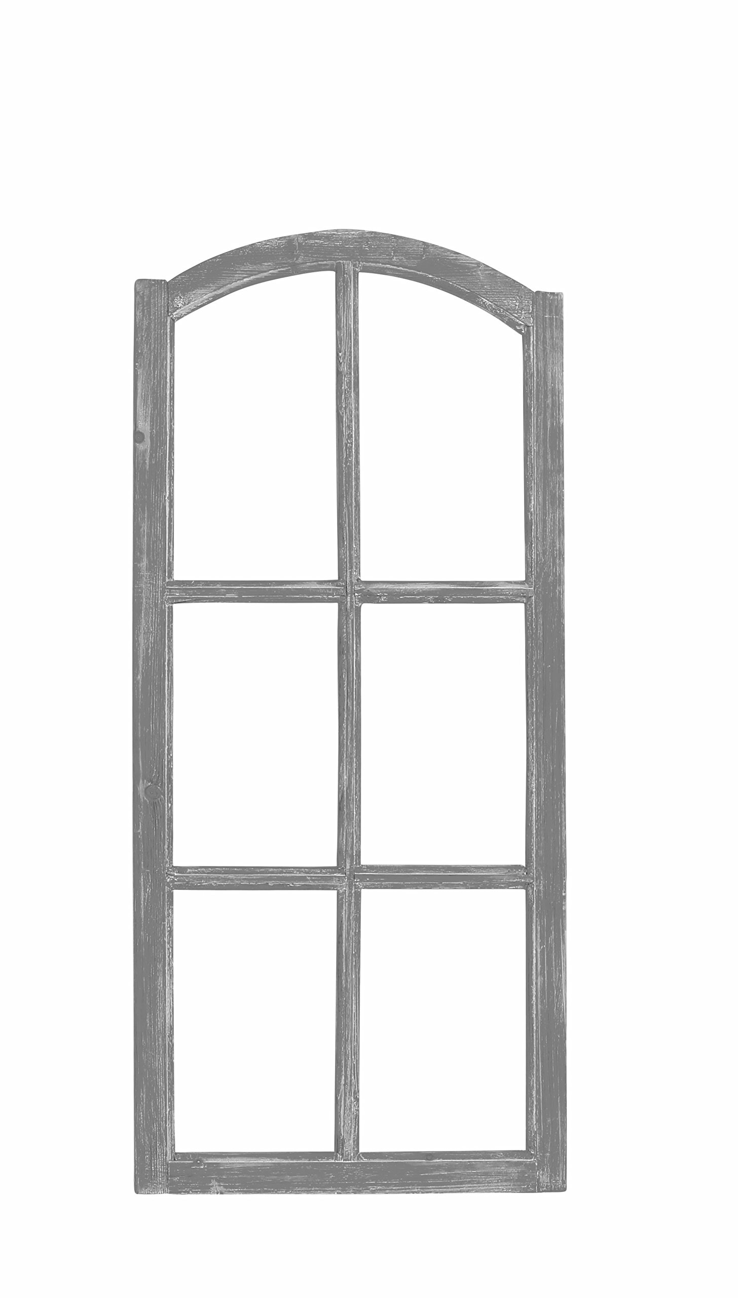 Posiwio - Cornice decorativa per finestra, in legno, stile shabby grigio, vintage