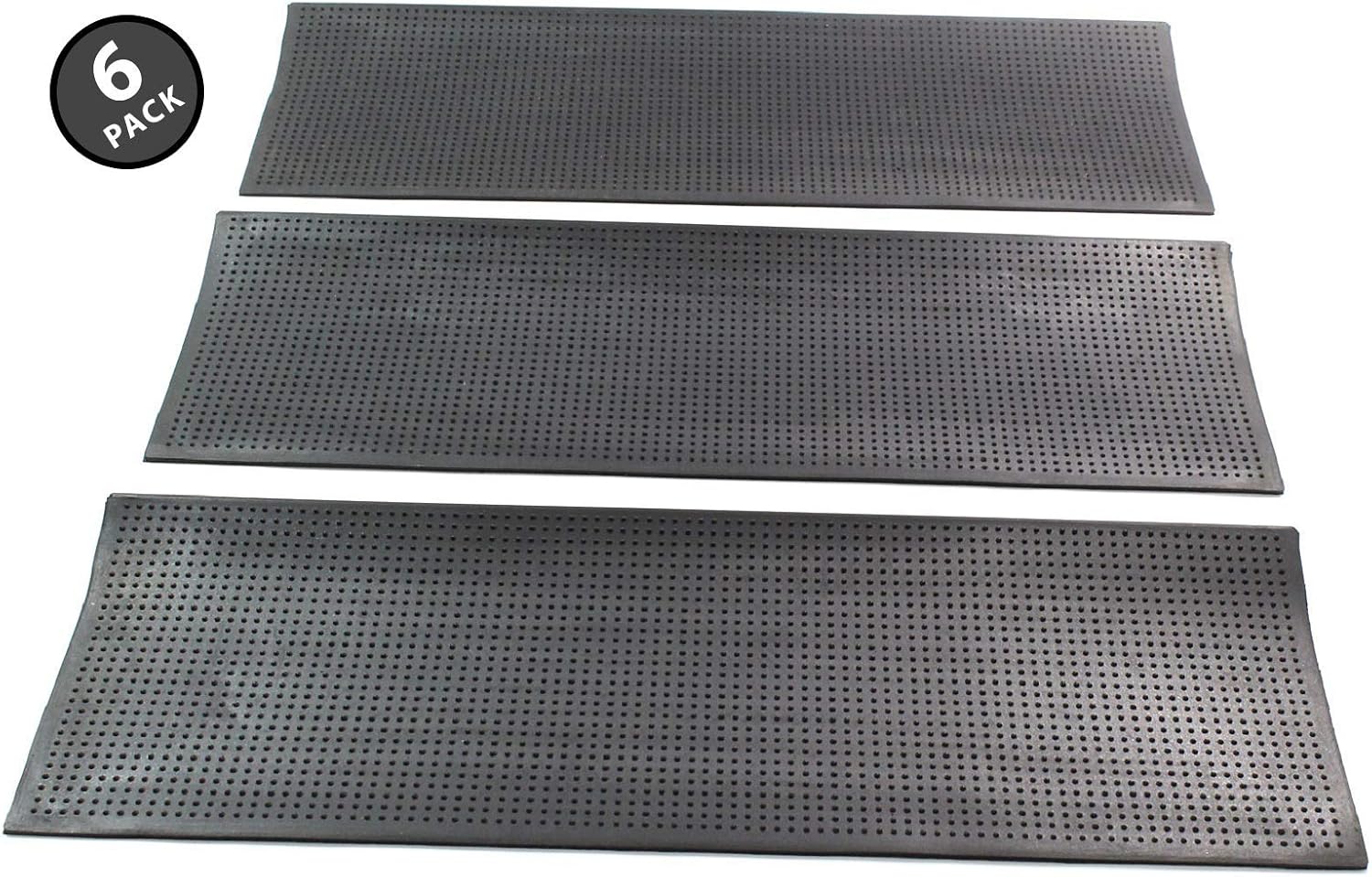 Envelor Anti-Slip Rubber Stair Treads - Non-Slip, Strong Grip - All-Weather Safety Step Mats for High Traction - Indoor or Outdoor (10 x 30 Inches, Pin Button, 6 Pack)