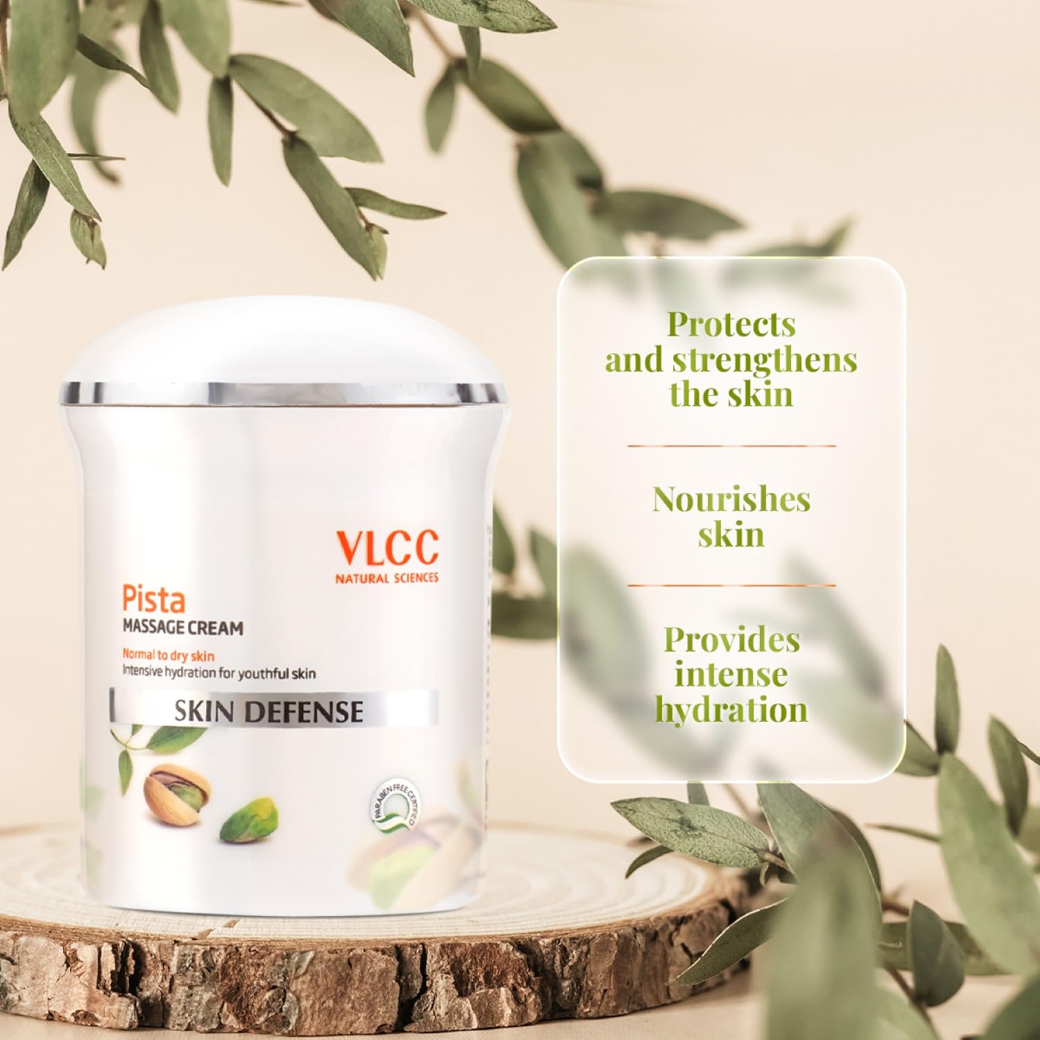 VLCC Pista Massage Cream 50g - For Intensive Hydeon and Radiation. Skin complex improvement | Protection and strengthens the skin. 10 Power of natural extracts. VLCC Pista Massage Cream 50g - For Intensive Hydeon and Radiation. Skin complex improvement | Protection and strengthens the skin. 10 Power of natural extracts.