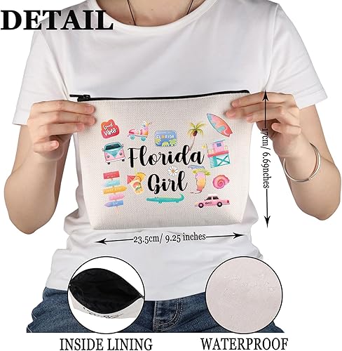 Miniatura 2 de PWHAOO Bolsa de maquillaje para el hogar de la Florida del regalo de Florida I Love Florida Cosmetic Bag Florida Lover Gift Florida Souvenir Gift,