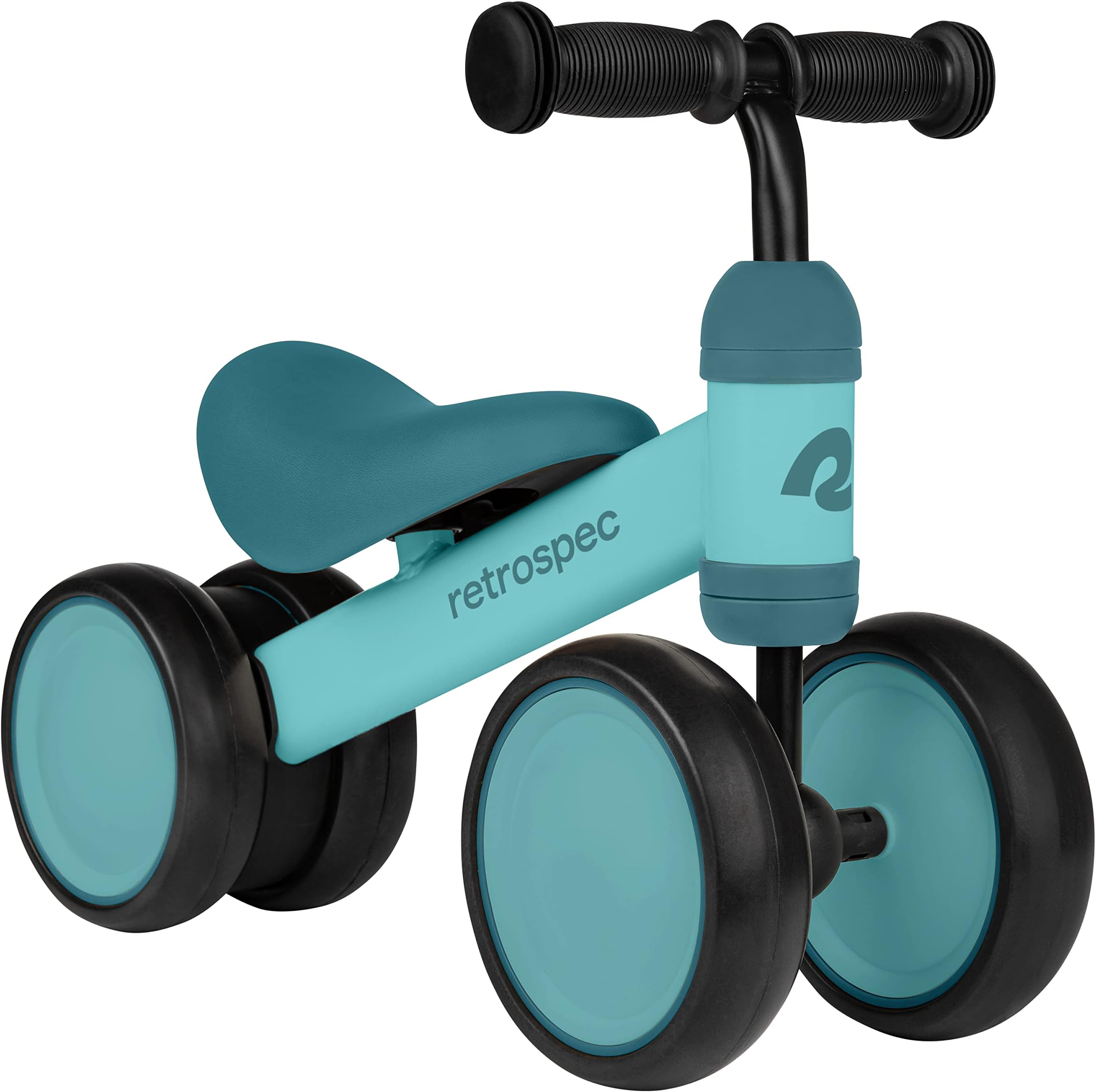 Retrospec Cricket Baby Walker Balance Bike with 4 Wheels for Ages 12-24 months - Toddler Bicycle Toy for 1 Year Old’s - Ride On Toys for Boys and Girls - One Size Balance Bike