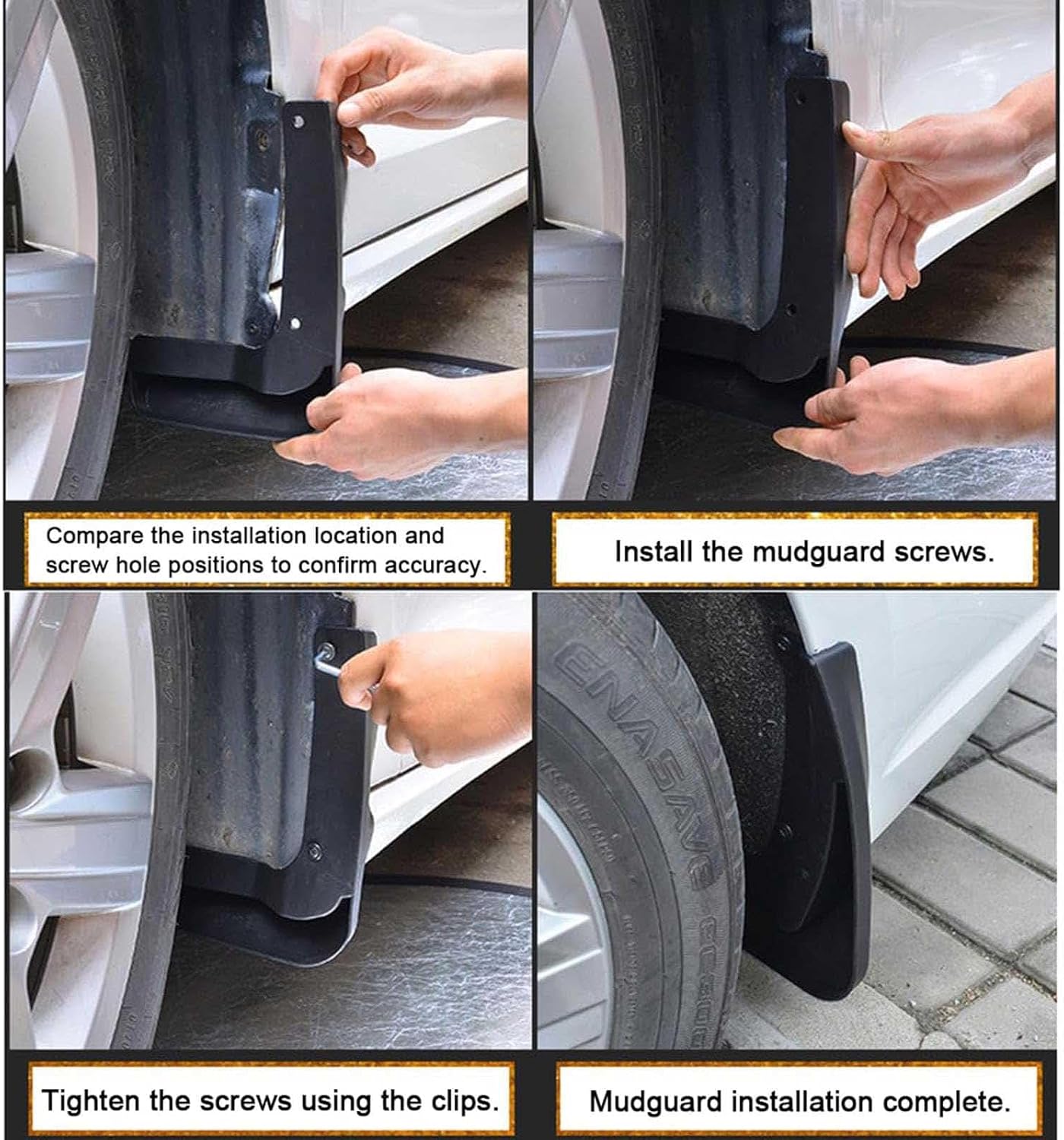 4PCS No Drill Mud Flaps for Baojun 530 2018-2019, Splash Guards Set Front and Rear All-Weather Fender Mudguards with Aerodynamic Design