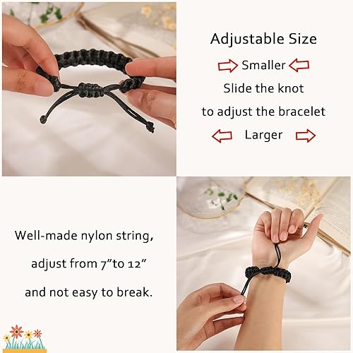 Miniatura 5 de Bellino Pulseras a juego para parejas, pulseras de cuerda trenzada para novio, novia, él y su marido, esposa, aniversario, día de San Valentín,