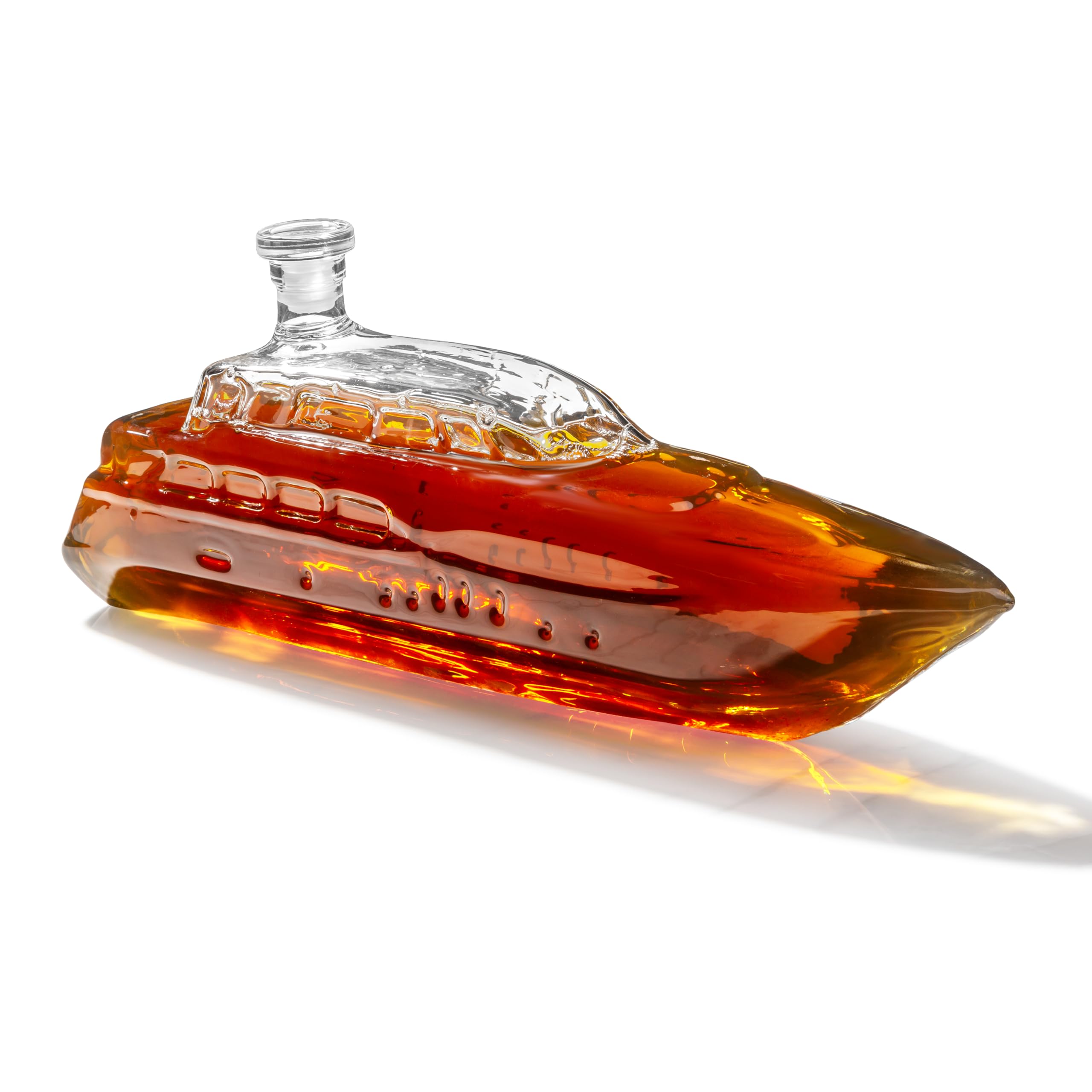 Froster Carafe Yacht, Carafe Whisky 1000 ml, Bateau à Moteur Decanter, Cadeau 40 ans Homme, un Amateur de Whisky