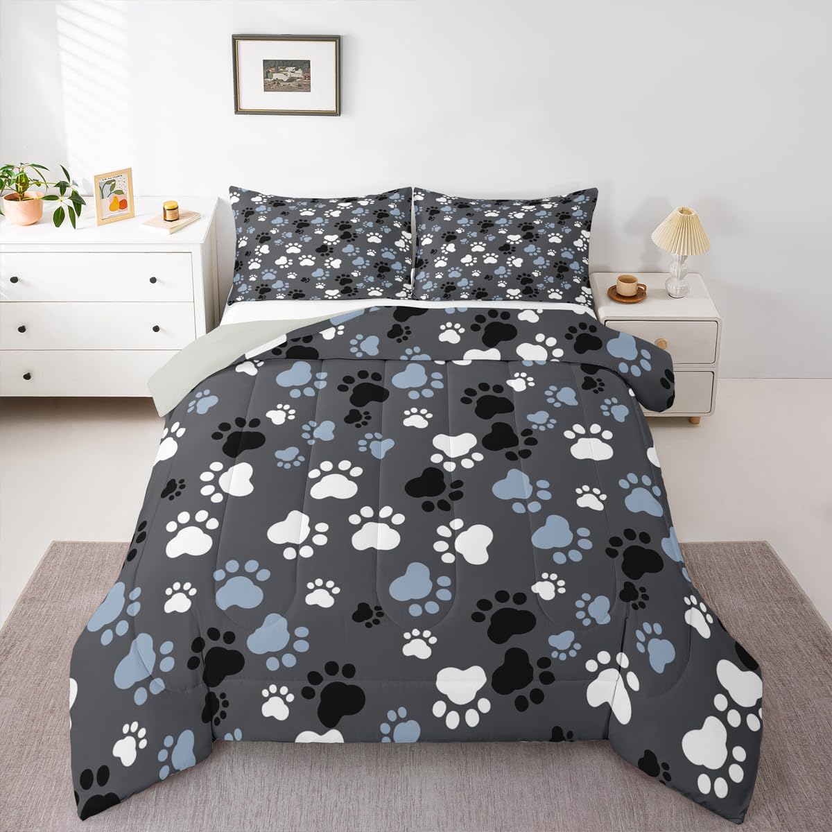 Edredón de perro Kawaii King lavable para solucionar el desgaste en dormitorios de niños activos