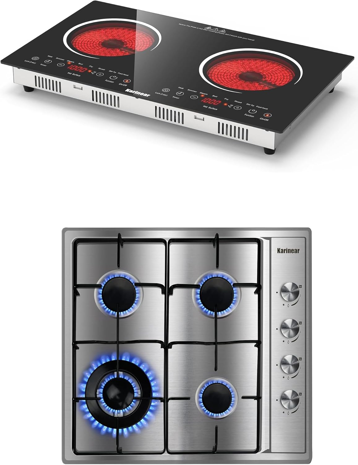 Estufa Eléctrica y de Gas 6 Puestos 24 Pulgadas