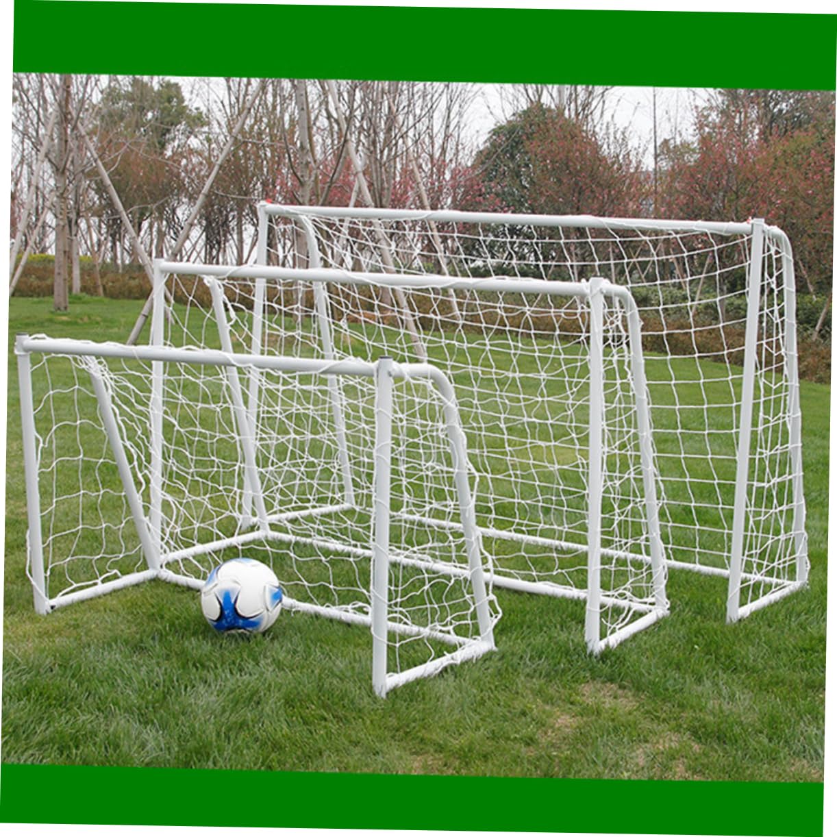 Rete per Porta da Calcio 2 Pezzi Pe Bianco per Allenamento