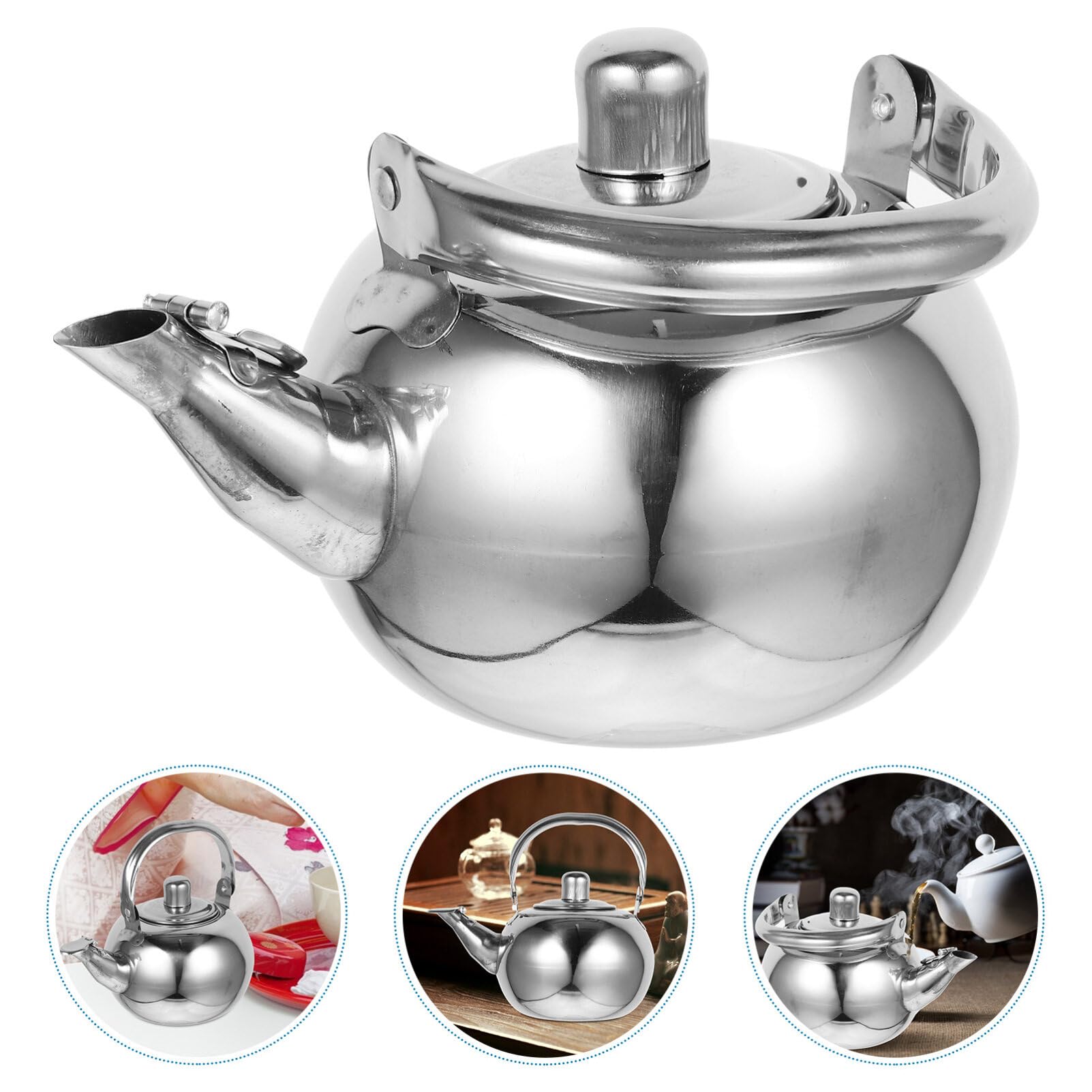 IMIKEYA Hervidor De Agua Fría De Acero Inoxidable Tetera De Gran Capacidad Con Colador Para Té Y Café Con Leche Doméstica Y Acabado De Diseño Elegante