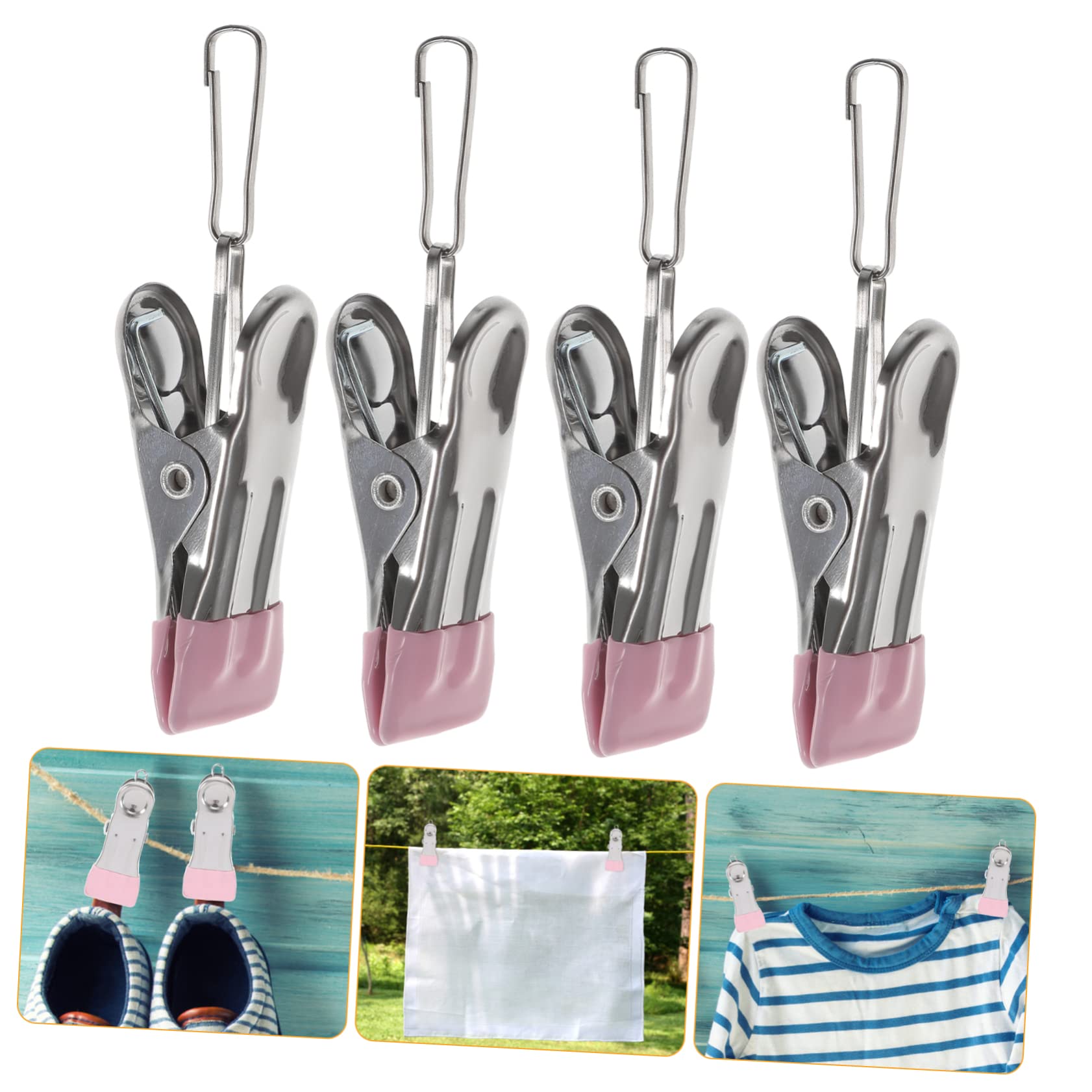 Zerodeko 24pezzi Mollette Per Bucato Acciaio Inossidabile Da Clip Resistenti Per Stendere e Organizzare Vestiti Antivento e Multifunzionali Per Uso Ed Esterno Per Asciugare Biancheria e