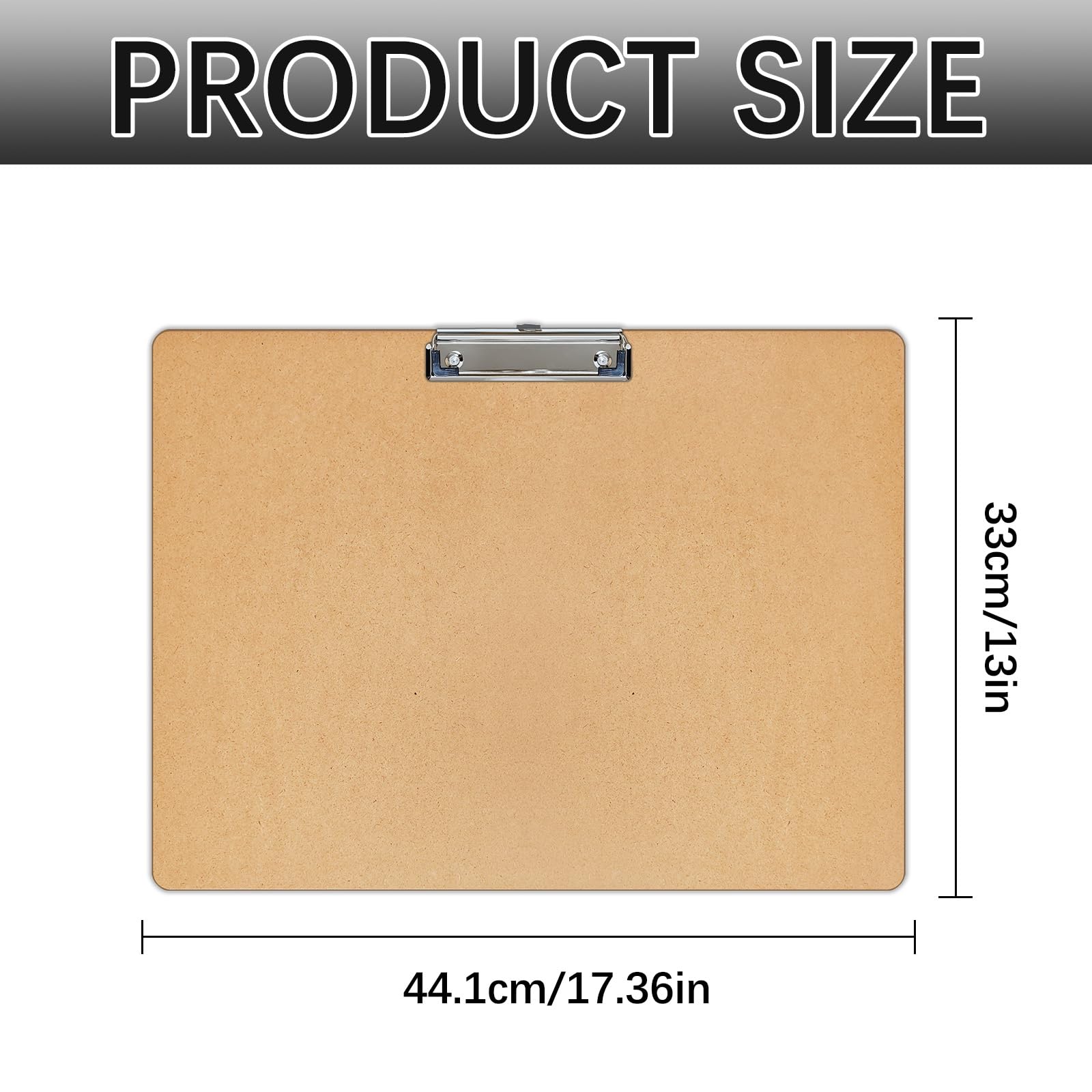 2 portapapeles de gran tamaño de 11 x 17 pulgadas, tacos de madera con clips de perfil bajo para dibujar, dibujar y tableros de arte, lapeado horizontal de madera, diseño horizontal (3 mm de grosor)