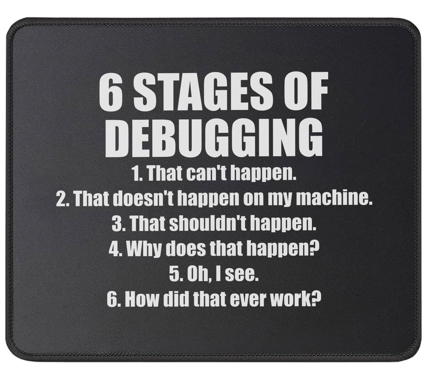 Gamer Heartbeat Stages of Debugging Mouse Pad for Programmers - Funny Coding Coder Programmer Software Engineer Developer Mouse Mat 9.5 x 7.8 Inch
