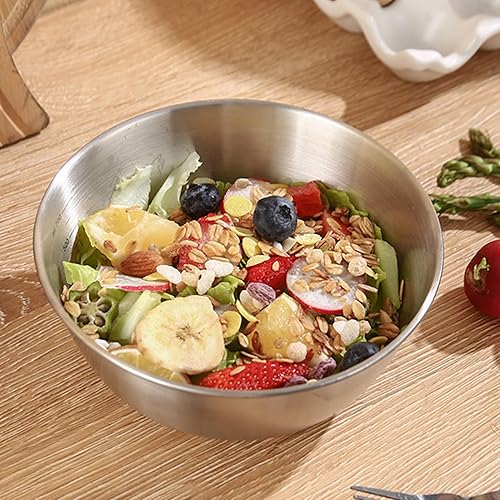 Miniatura 5 de HERCHR Cuencos para mezclar de acero inoxidable, cuencos de metal para anidar, tazón grande de acero inoxidable para servir, mezclar, hornear (11.0