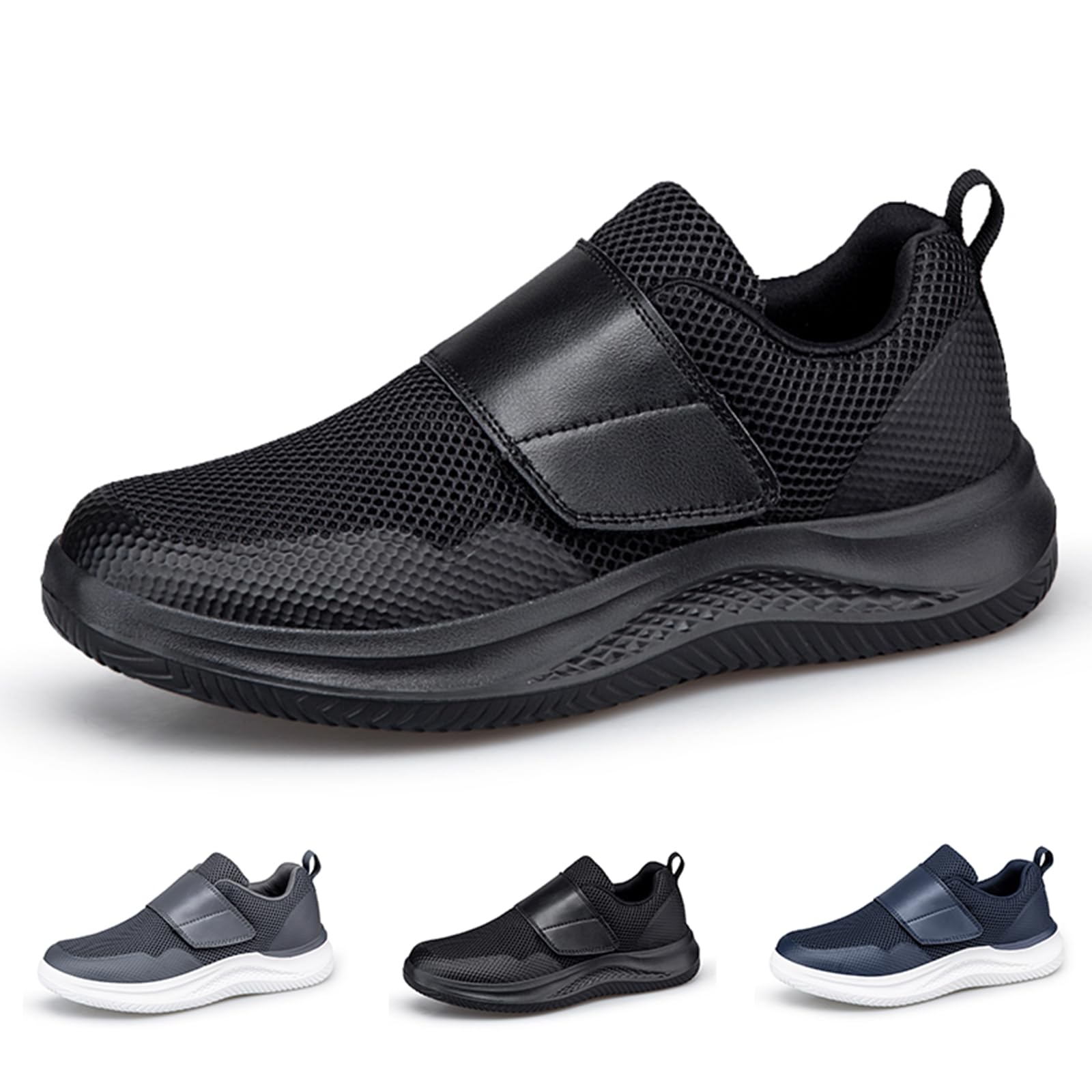 Scarpa Ortopediche Uomo Extra Larghe Scarpe da Passeggio Antiscivolo con Supporto Camminare Casual Lavoro Comode Estive