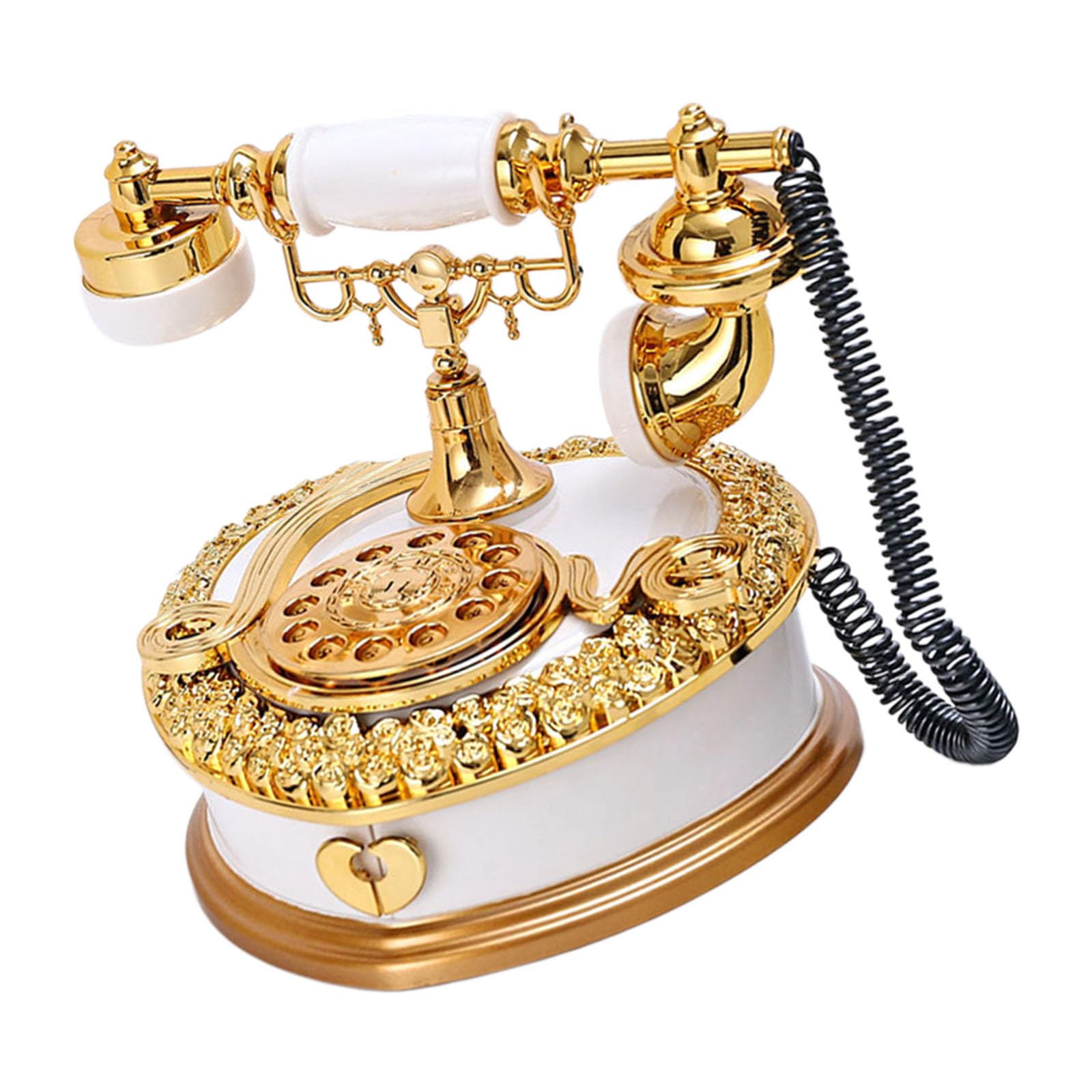 ordinarYone Antique Rotary Dials Telephone Music Box With Classical Melodies Nostalgic Ornament For Home Decors And Giving