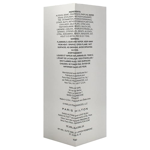Miniatura 5 de Paris Hilton Love Rush Eau de Parfum - Perfume en aerosol para mujer, fragancia floral, notas de bergamota italiana, gardenia, sándalo y vainilla,
